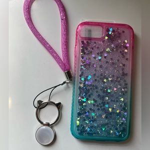 iPhone 6s & 7 Phone Glitter Case Pink and Blue